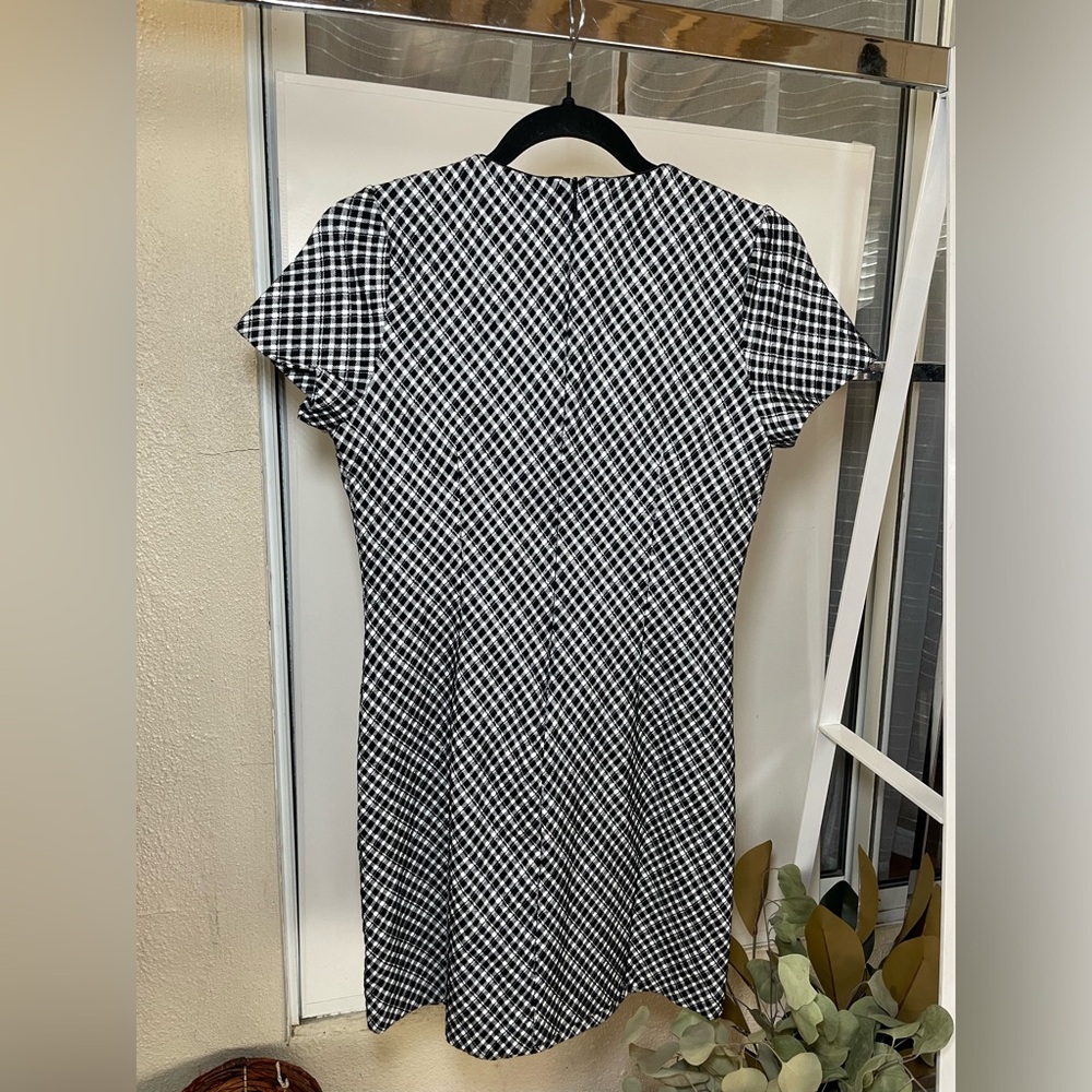 SPANX Gingham Mini Dress Black White Size XS Old Money Preppy Clean Girl Classic - Picture 5 of 8